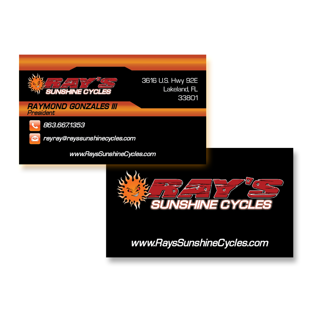 Ray's Sunshine Cycles Business Card - Front & Back