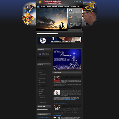screenshot of floridalegion.org circa 2012.